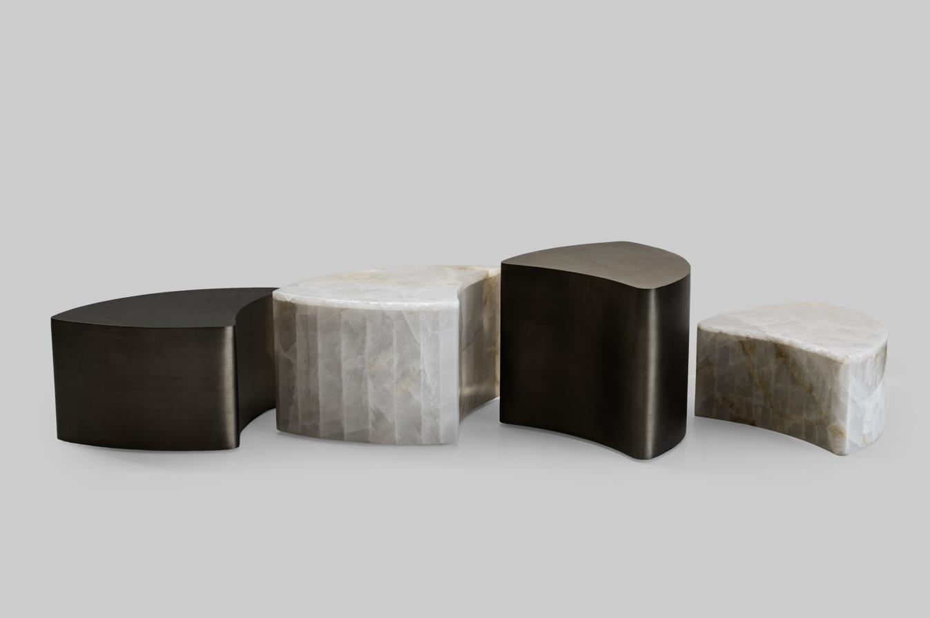 Pebble Table — multiple pieces in scattered composition